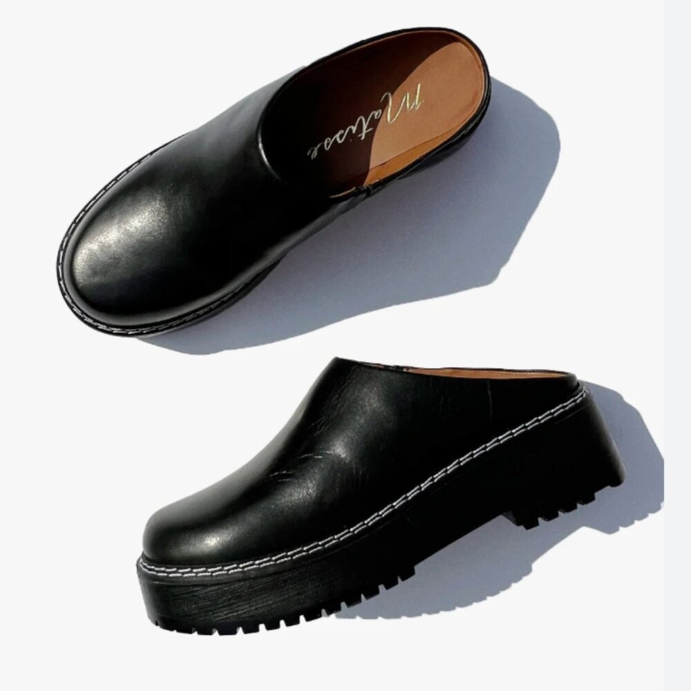 Matisse Black Leather Mules